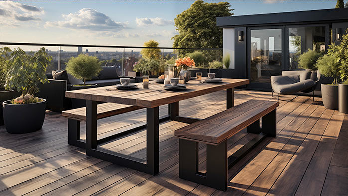 Terrasse sur le toit moderne